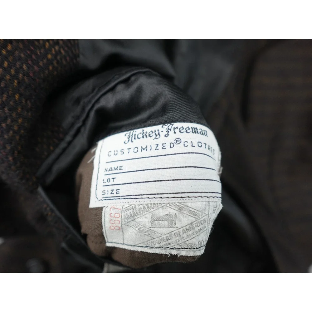 Hickey Freeman Blazer Mens 44 Brown Good Vintage‎ Striped 3 Button Patch Pockets